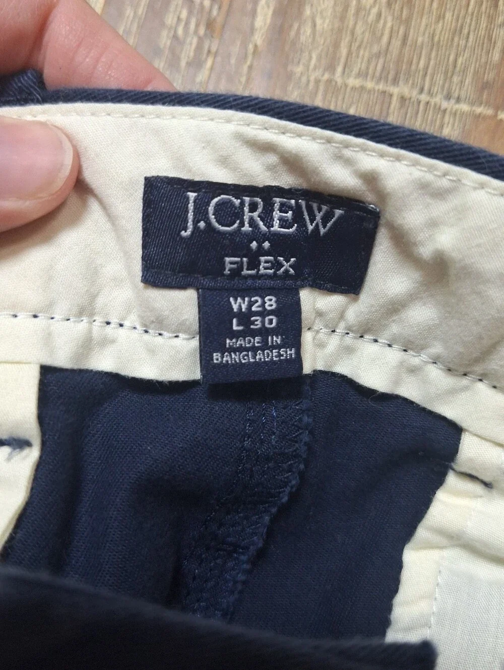 J. Crew Slim Fit Tech Pant Men's‎ 28X29(28x30 Tag)Flex Navy Blue Tapered Leg